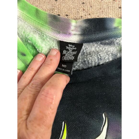 Disney Oogie Boogie Tie Dye Sweatshirt Medium Nightmare Before Christmas - Picture 3 of 4